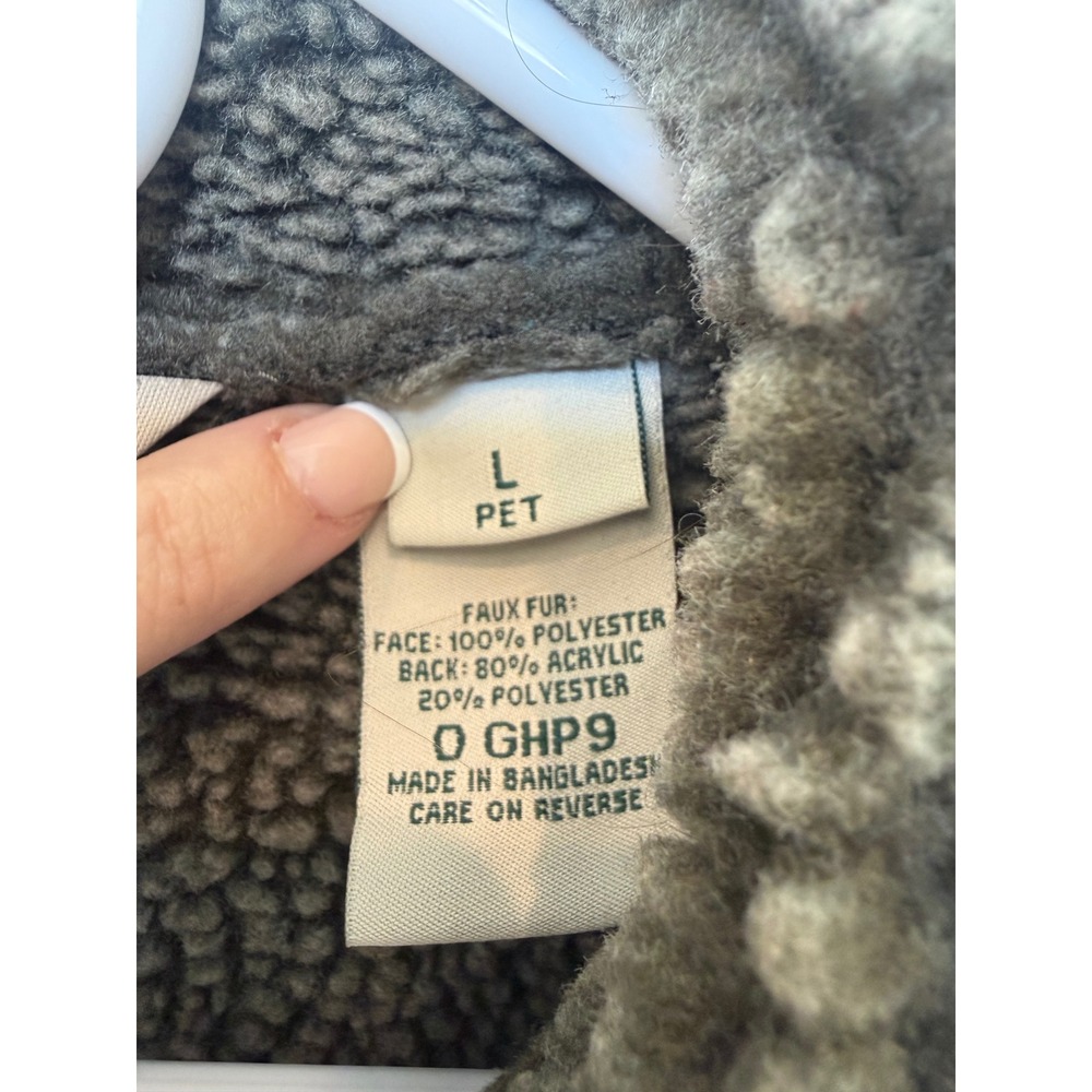 L.L. Bean Faux Shearling Coat Womens LP Large Petite Brown Olive Faux Suede Vtg - Picture 4 of 7
